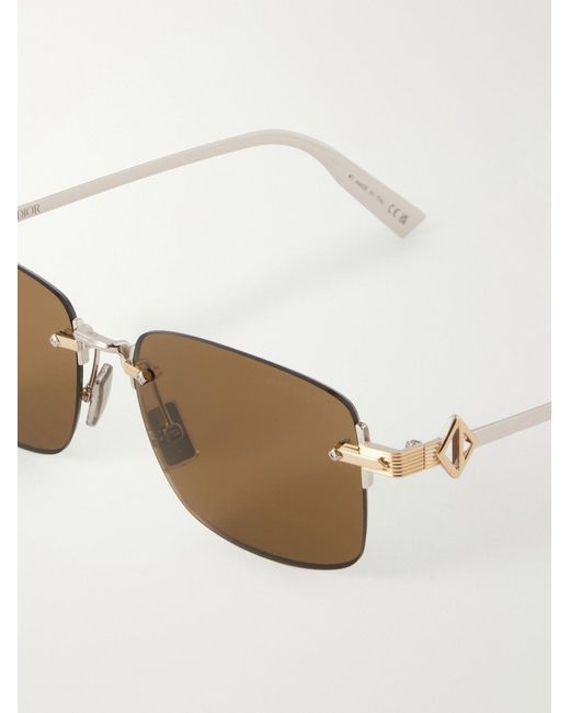 Dior Natural Cd Diamond S11u Rectangular Gold-tone Sunglasses for men