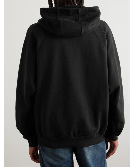 Dolce & Gabbana Black Logo-Print Cotton-Jersey Hoodie for men