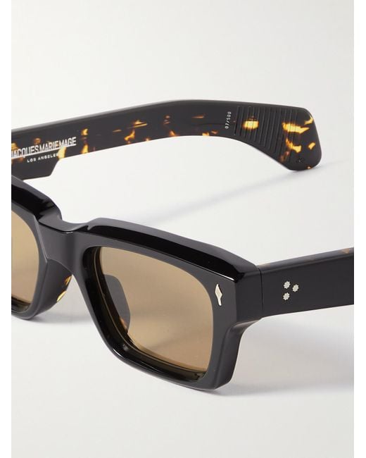 Jacques Marie Mage Ashcroft Sonnenbrille mit rechteckigem Rahmen aus Azetat in Schildpattoptik in Black für Herren