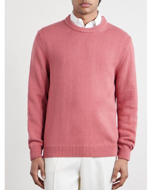 Slowear Pink Slim-Fit Cotton Sweater for men