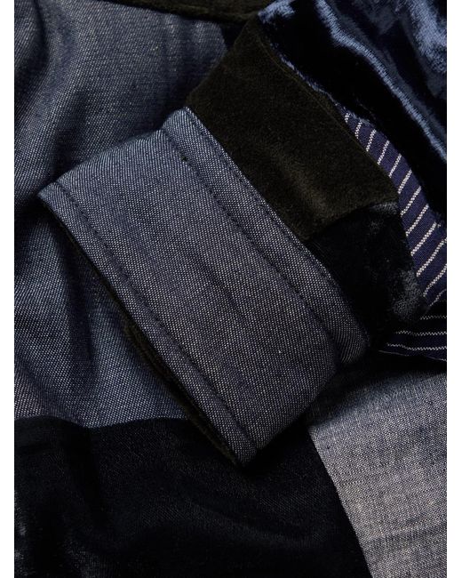 Acne Blue Patchwork Cotton-Blend Jacket for men