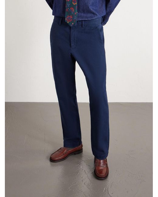 Polo Ralph Lauren Blue Straight-leg Cotton-blend Twill Trousers for men