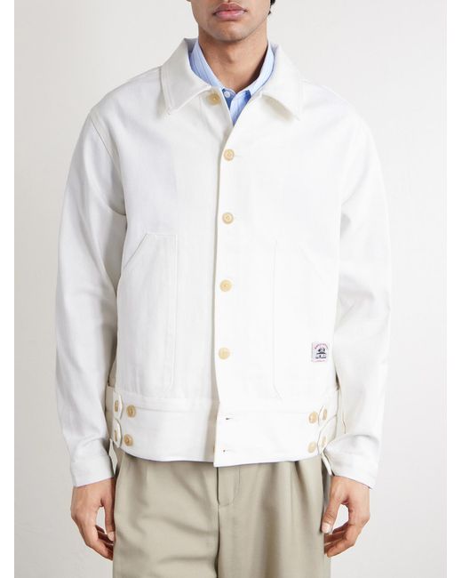 Bode White Knolly Brook Logo-appliquéd Cotton-twill Jacket for men