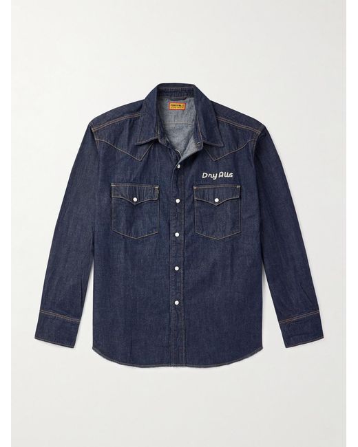 Embroidered Denim Shirt di Human Made in Blue da Uomo