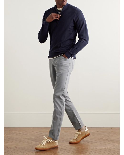Peter Millar Gray Wayfare Slim-Fit Stretch-Tencel Lyocell And Cotton-Blend Twill Trousers for men