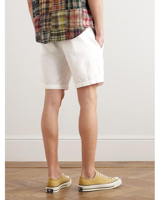 Polo Ralph Lauren Gerade geschnittene Shorts aus einer Leinen-Baumwollmischung in White für Herren
