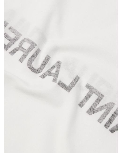 Saint Laurent Natural Logo-print Cotton-jersey T-shirt for men