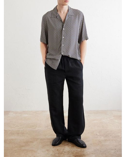 A.P.C. Gray Bennet Printed Crepe De Chine Shirt for men