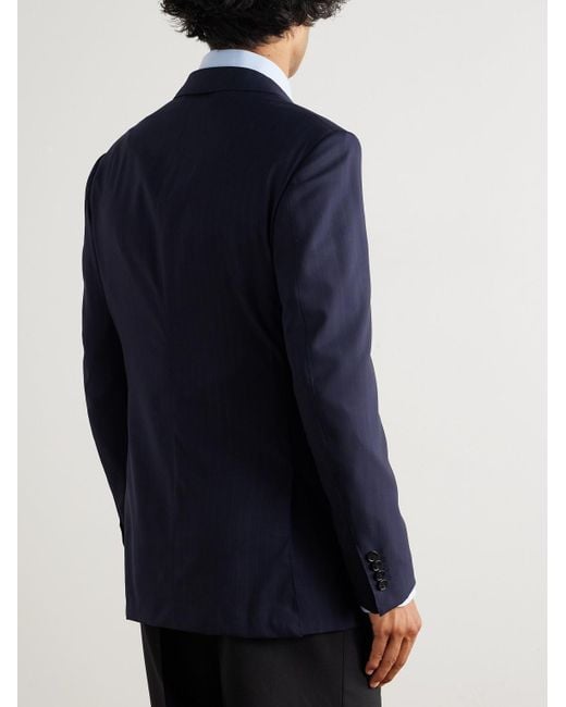 Dunhill Doppelreihiges Sakko aus Wolle mit Nadelstreifen in Blue für Herren