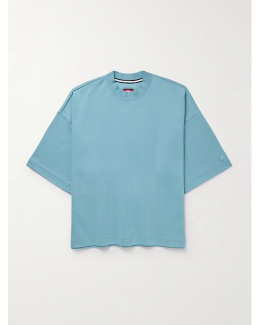 Nike Re Imagined Oversized Cotton Blend Tech Fleece T Shirt in Blue for Men Lyst UK