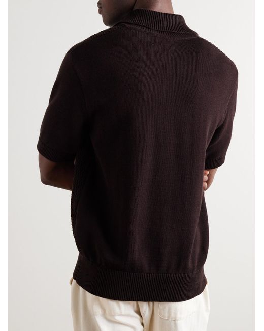 Oliver Spencer Black Penhale Slim-fit Organic Cotton Polo Shirt for men