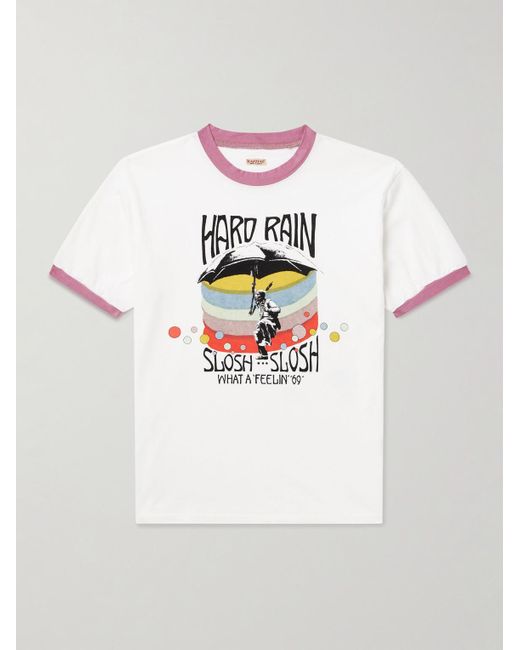 Kapital White Hard Rain Sundance Printed Cotton-Jersey T-Shirt for men