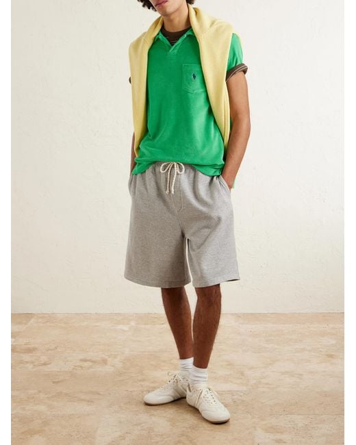 Polo Ralph Lauren Green Logo-embroidered Cotton-blend Terry Polo Shirt for men