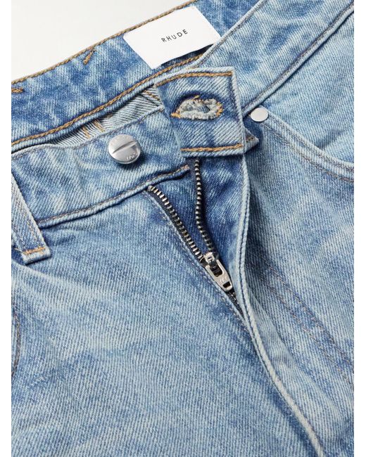 Rhude Gerade geschnittene Jeansshorts in Blue für Herren