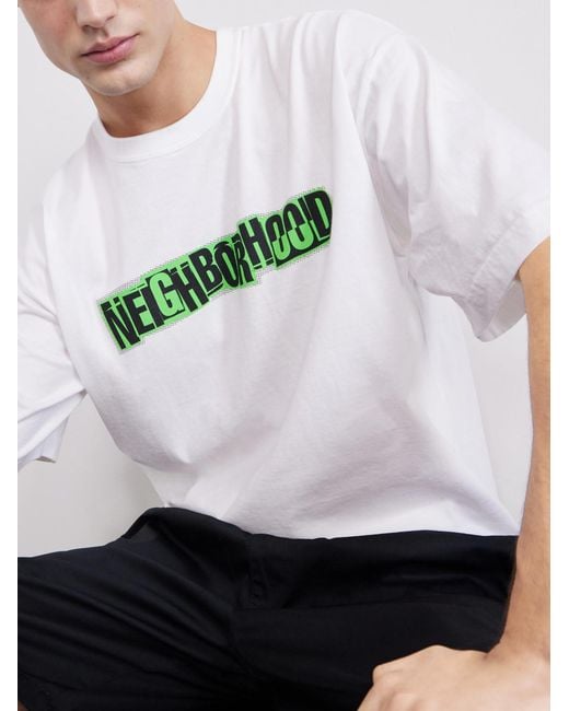 Neighborhood White Logo-Print Cotton-Jersey T-Shirt for men
