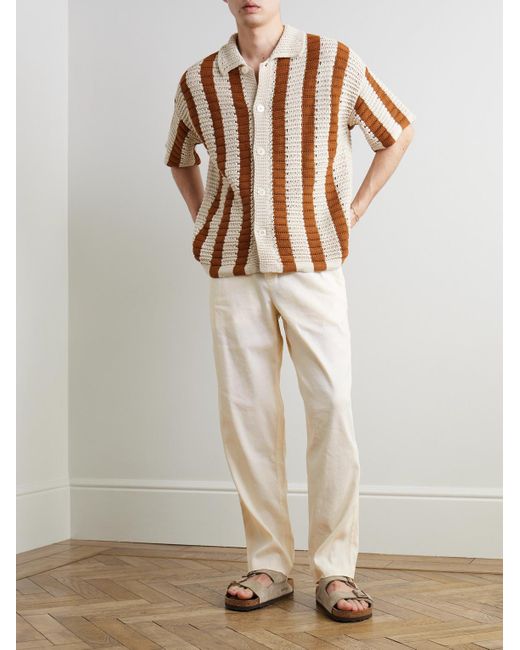 Orlebar Brown Natural Alex Tapered Stretch Linen And Lyocell-Blend Drawstring Trousers for men