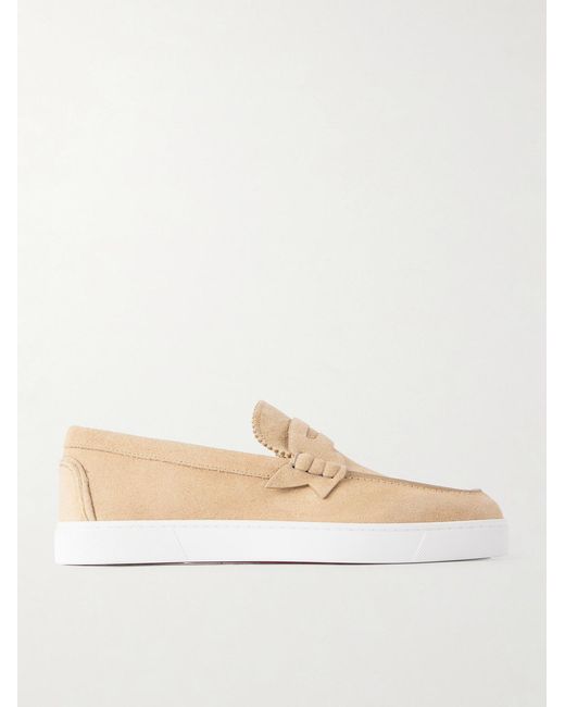 Christian Louboutin Natural Harold Suede Loafers for men