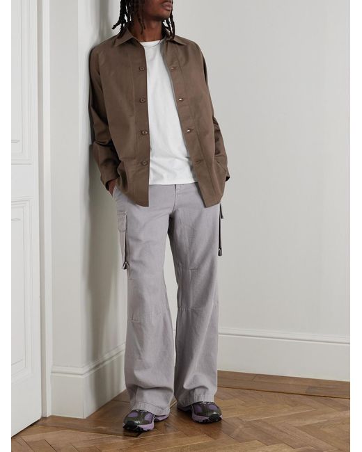 (w)taps Brown Cbw Logo-appliquéd Cotton-twill Shirt for men