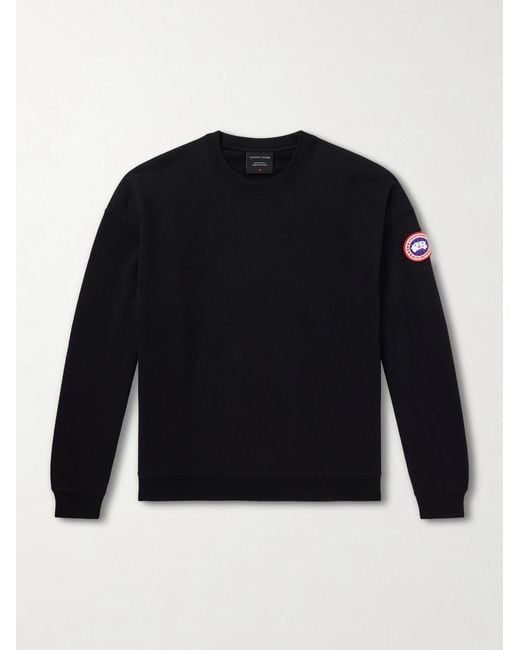 Canada Goose Blue Rove Logo-Embroidered Cotton-Jersey Sweater for men