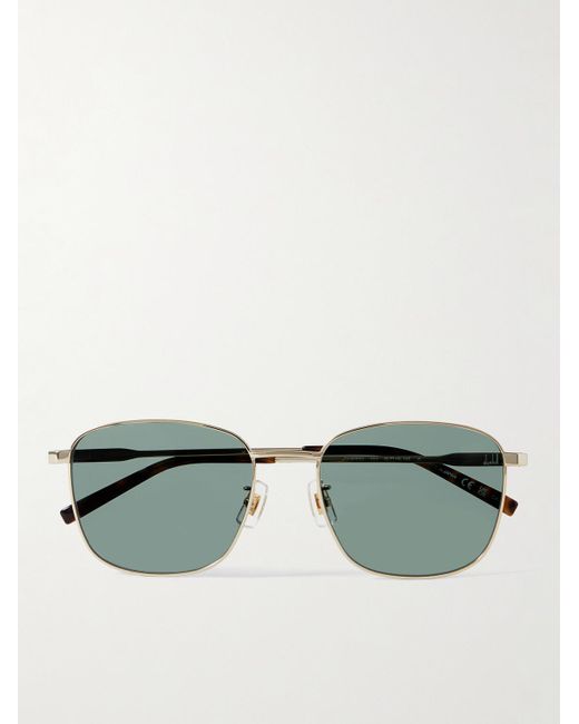 Dunhill Green Square-frame Gold-tone Sunglasses for men