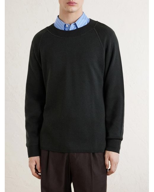 Margaret Howell Black Mhl. Merino Wool Sweatshirt for men