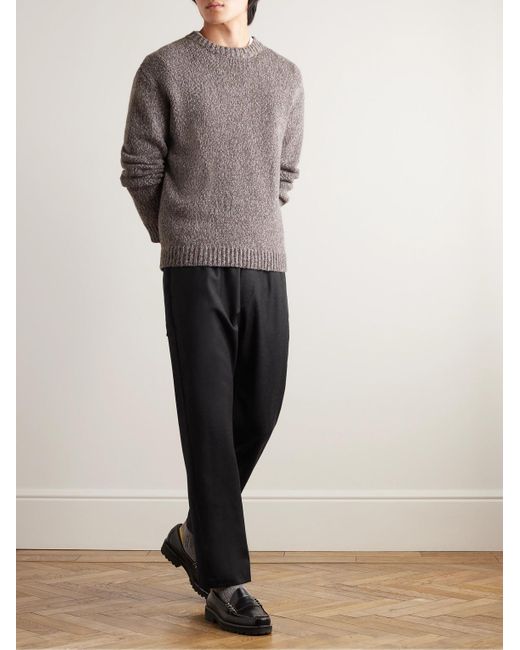 Barena Black Straight-leg Stretch Virgin Wool-flannel Trousers for men