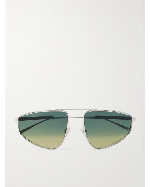 Bottega Veneta Green Light Ribbon Aviator-Style-Tone Sunglasses for men
