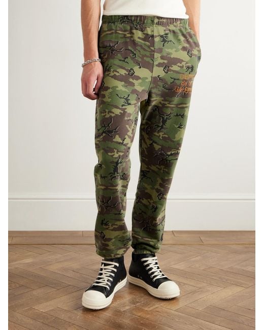 GALLERY DEPT. Green Tapered Camouflage And Logo-Print Cotton-Jersey Sweatpants for men