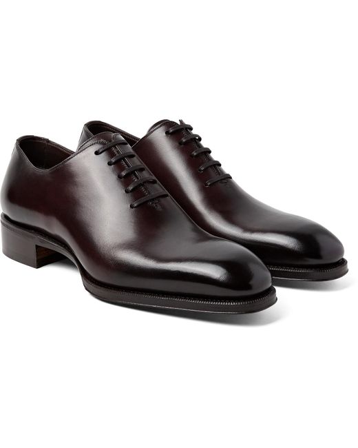 Tom Ford Brown Gianni Burnished-leather Oxford Shoes for men