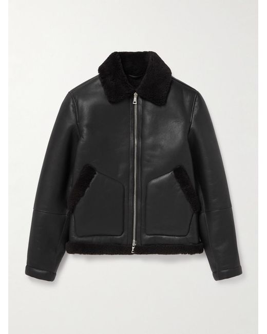 Mr P. Black Shearling Jacket for men