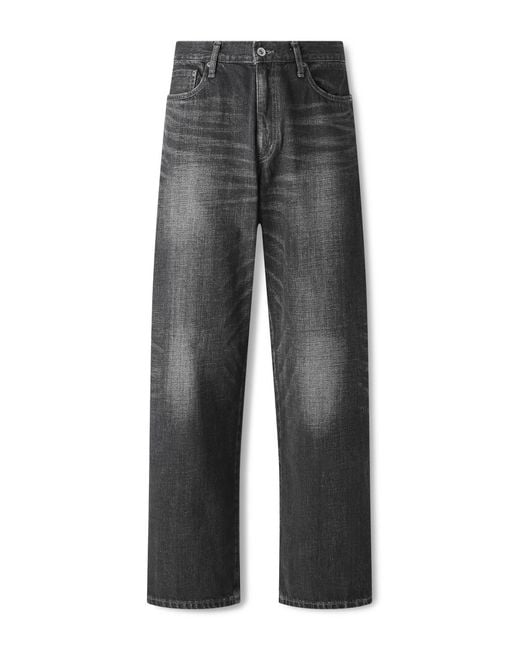 Neighborhood Men's Gray Wide-Leg Selvedge Jeans