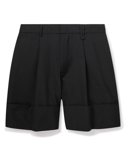 Simone Rocha Black Wide-leg Pleated Woven Shorts for men