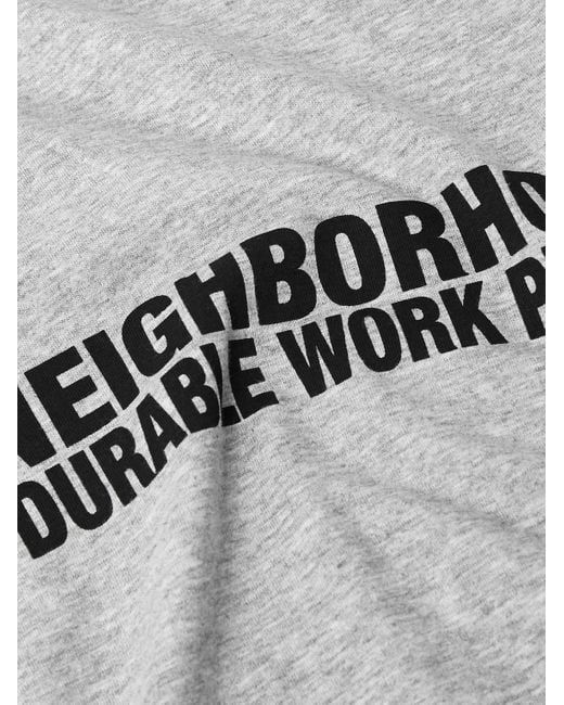 Neighborhood Gray Logo-Print Appliquéd Cotton-Jersey T-Shirt for men