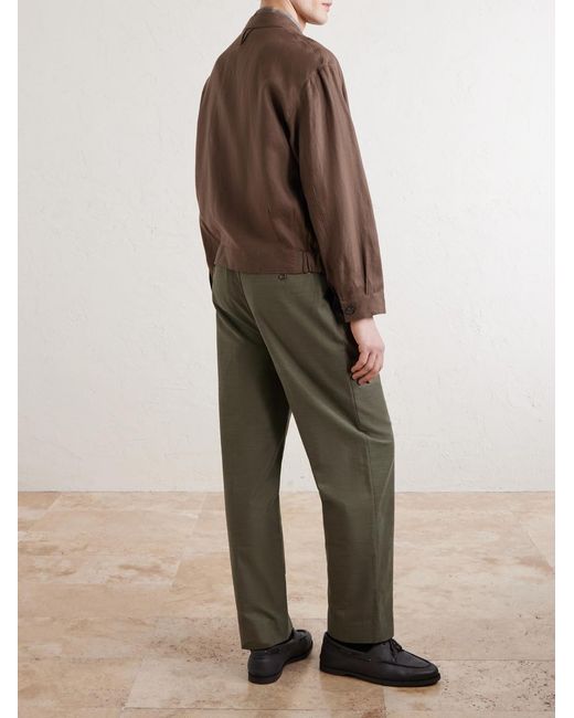 Valstar Brown Stan Linen Bomber Jacket for men