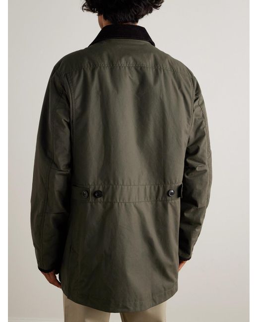 James Purdey & Sons Green Pembroke Corduory-Trimmed Cotton-Canvas Coat for men
