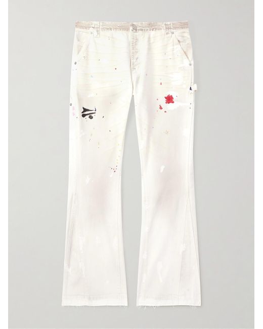 Jeans a gamba dritta effetto consumato con schizzi di vernice Carpenter di GALLERY DEPT. in Natural da Uomo