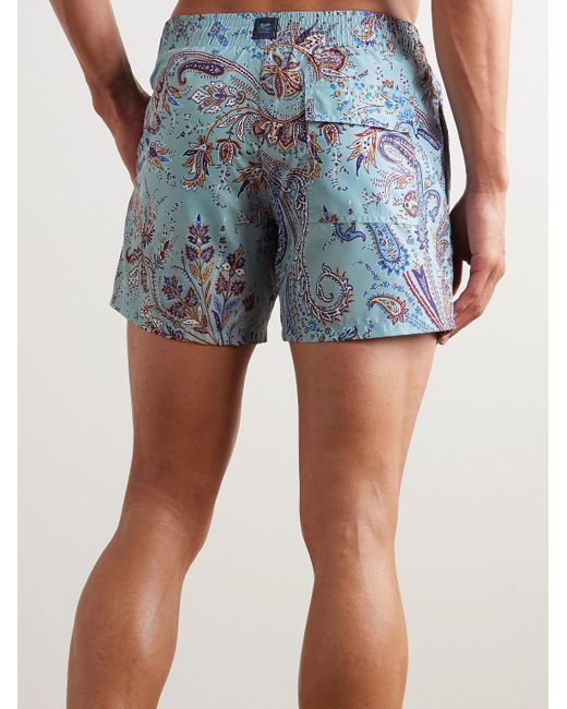 Shorts da mare medi a gamba dritta con stampa paisley di Etro in Blue da Uomo