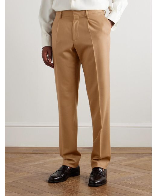 Lardini Natural Double-Breasted Virgin Wool-Blend Twill Suit for men