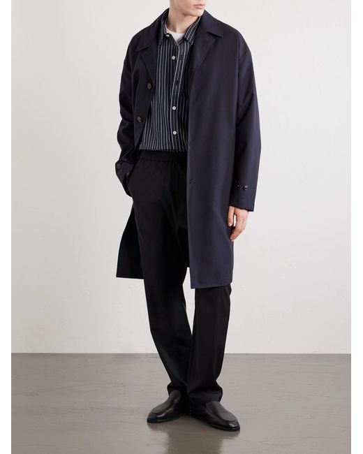 Barena Blue Riobarbo Straight-Leg Virgin Wool Drawstring Trousers for men