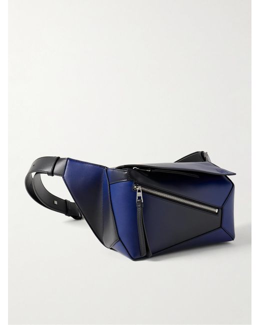 Loewe Blue Puzzle Edge Small Leather Belt Bag for men