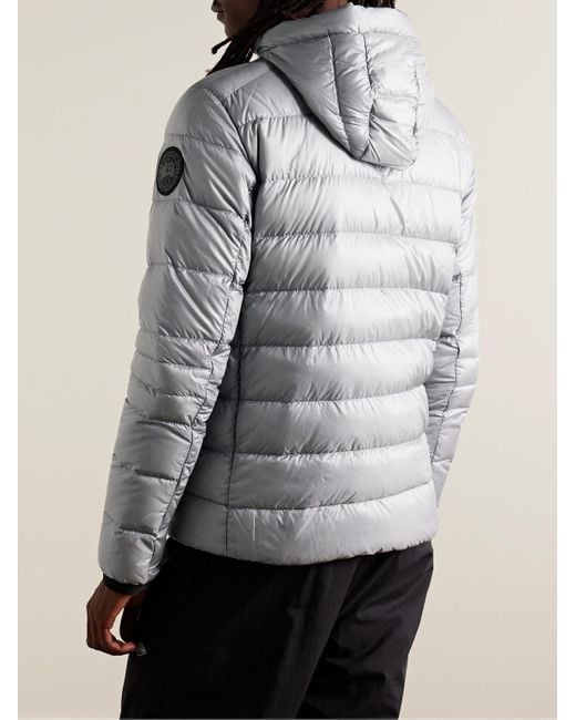 Canada Goose Gray Crofton Slim-fit Logo-appliquéd Quilted Nylon-ripstop Hooded Down Jacket for men