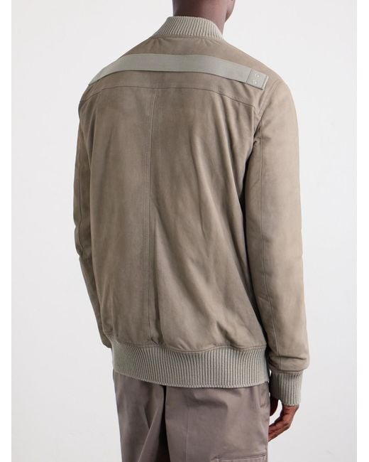 Rick Owens Gray Bauhaus Leather Zip-Up Flight Jacket for men
