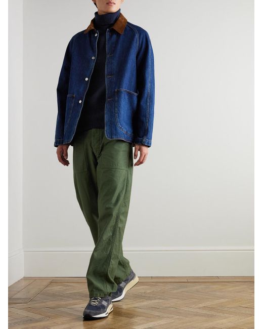 John Smedley Blue Auckland Recycled-Cashmere And Wool-Blend Rollneck Sweater for men
