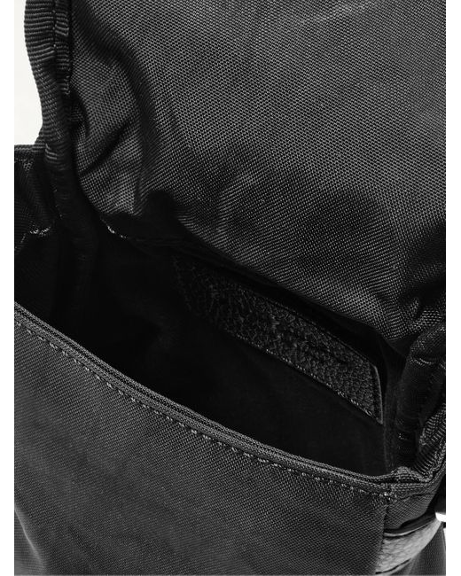 Palm Angels Black Textured Leather-trimmed Canvas Messenger Bag for men