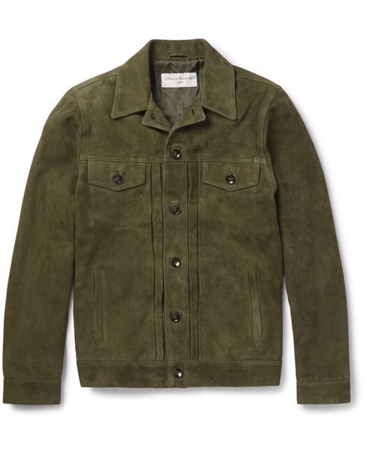 Officine Generale Green Liam Suede Jacket for men