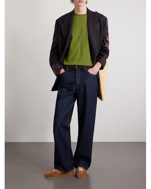 Dries Van Noten Green Cotton-Jersey T-Shirt for men