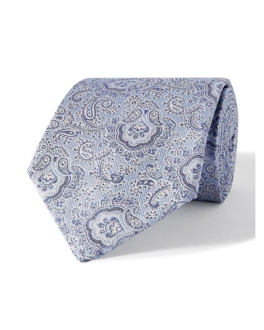 Etro Blue 8cm Paisley-jacquard Silk Tie for men