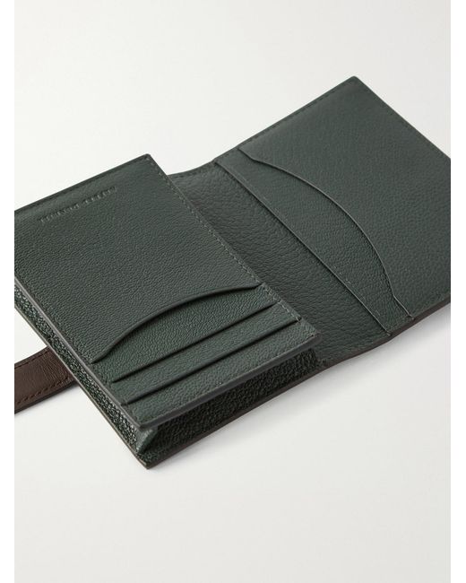 Dunhill Brown Alfred Business Card Case Patina-Leather Cardholder for men
