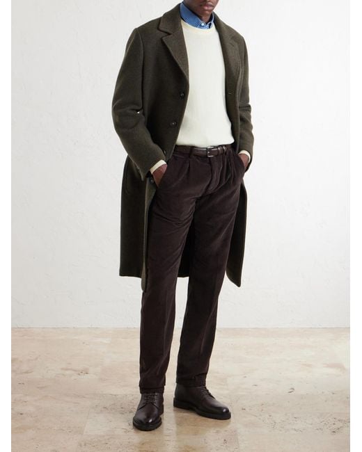 Massimo Alba Black Ionio2 Straight-Leg Cotton-Corduroy Trousers for men