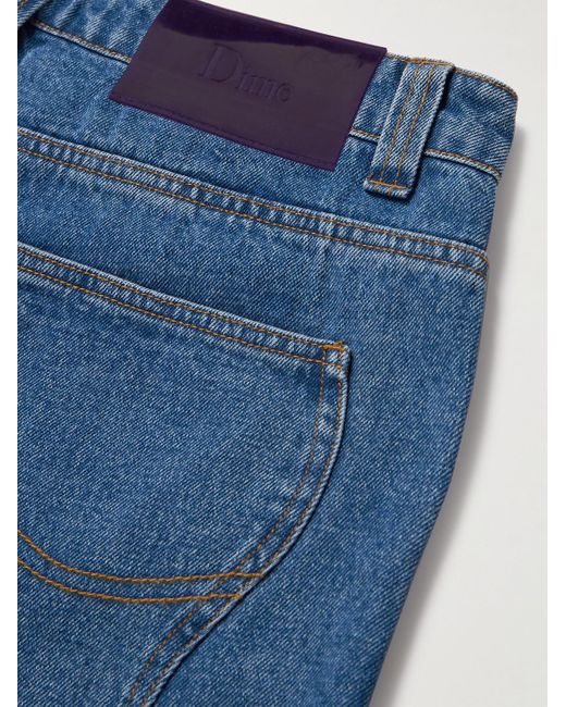 Dime Blue Tapered Logo-embroidered Jeans for men